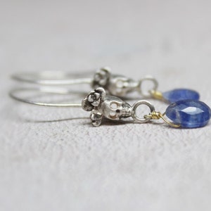 Sugar skull earrings with sapphire