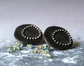 Unique Gemstone Earrings, Apatite Jewelry, Boho Chic Earrings, Geometric Jewelry
