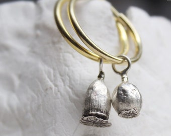 Boucles d'oreilles créoles cosse de graines de pavot - Bijoux tendance inspirés de la nature pour un style sans effort - Cadeau pour la Saint-Valentin