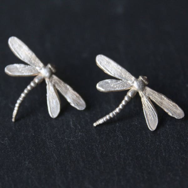 Dragonfly stud earrings, Insect jewelry ,Animal earrings, Anniversary gift ,