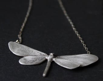 Silver Moth necklace , Insect Jewelry , Sterling silver moth  pendant , Butterly Moth Pendant, Gift fo her