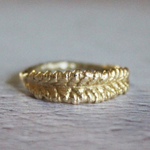 14K Solid Gold Leaf Ring: Nature Inspired Engagement Jewelry