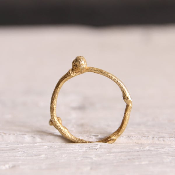 Gold branch ring-Gold twig ring-Twig Engagement ring-Gold stacking rings-Nature jewelry-Woodland ring-Branch jewelry-Minimalist ring