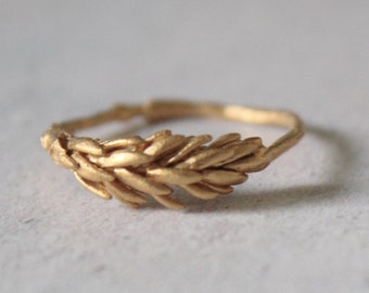 Gold plant ring, 14k gold ring, Succurent ring, Nature engagement ring, Gift for girlfriend , Wedding ring