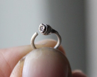 Sterling Silver Tragus Hoop: Botanical Helix Earring