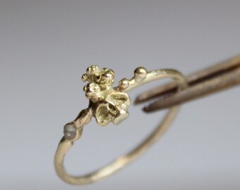 Frida Kahlo inspired ring , 9ct gold sugar skull ring , Handmade gift for her , Dainty gold ring for girlfriend
