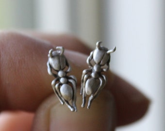 Sterling Silver Ant Stud Earrings: Insect Jewelry Gift