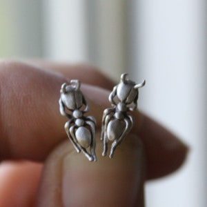 Sterling silver Ant earrings, Insect jewelry , Minimalist earrings, Tiny stud earrings, Gift for her