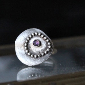 Sterling silver Amethyst ring , February Birthstone ring, Purple stone ring, image 1