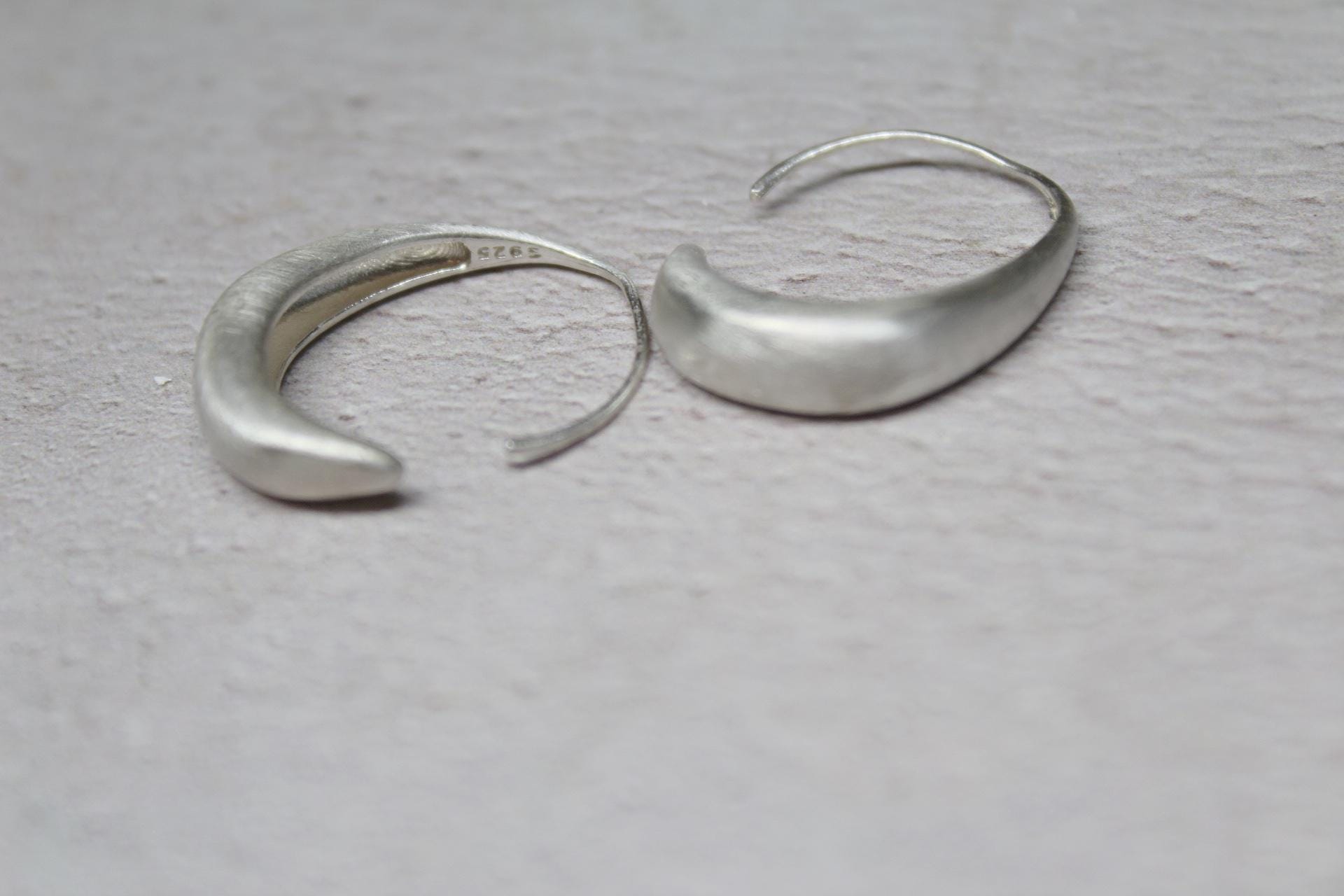 Orecchini A Goccia Pendente, Cerchio Argentato, Chiusura A Farfalla, Donna, Moda, Senza Marchio