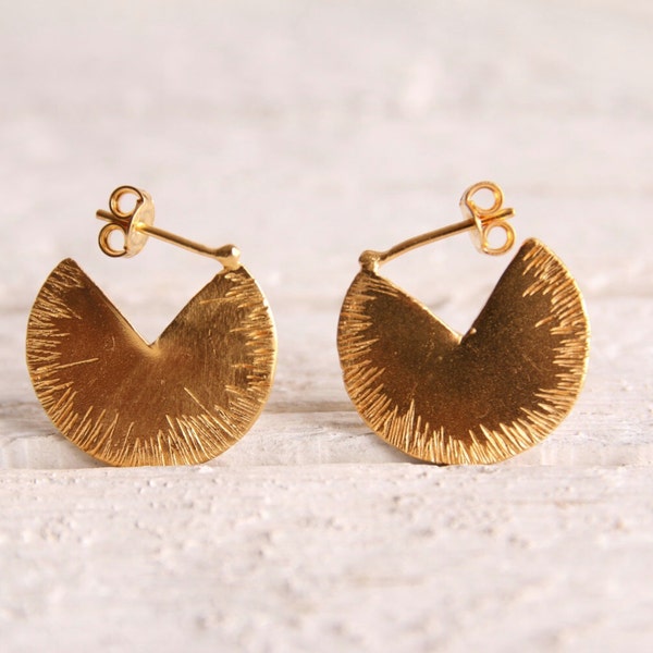 Gold hoop earrings-Minimalist Earrings-Small Hoop earrings -Gift for girl- Geometric Jewelry-Simple hoops