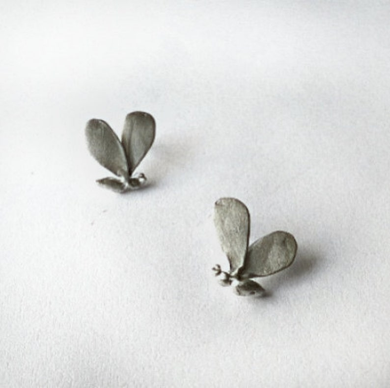 Bee stud earrings, Sterling silver Insect earring, Animal jewelry, Bee jewelry, Gift for friend image 4