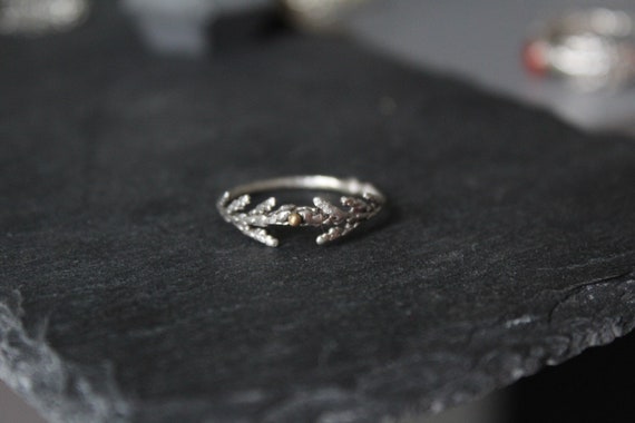 Woodland Ring-sterling Silver Skinny Ring-nature Ring-cedar | Etsy
