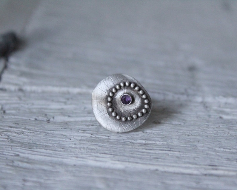 Sterling silver Amethyst ring , February Birthstone ring, Purple stone ring, image 6