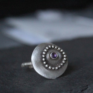 Sterling silver Amethyst ring , February Birthstone ring, Purple stone ring, image 7