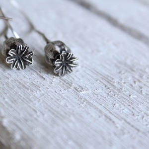 Poppy seed earrings, Seed pod earrings , Botanical jewelry, Nature cast jewelry, Poppy jewelry, Gift for anniversary image 7