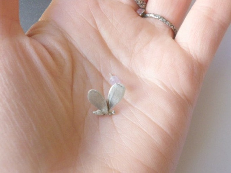 Bee stud earrings, Sterling silver Insect earring, Animal jewelry, Bee jewelry, Gift for friend image 5