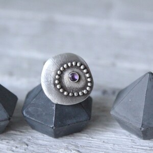 Sterling silver Amethyst ring , February Birthstone ring, Purple stone ring, image 5