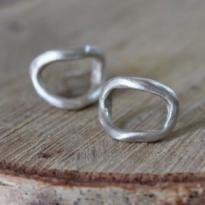 Open oval stud earrings, Sterling silver minimal earrings, Everyday earrings image 8