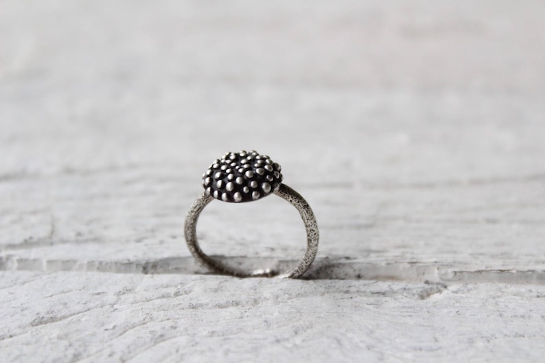 Polka dot ring-Women/'s ring-Organic jewelry Minimalist ring-Gift for her Dot ring-Sterling silver bubble ring-Statement ring-Granulation