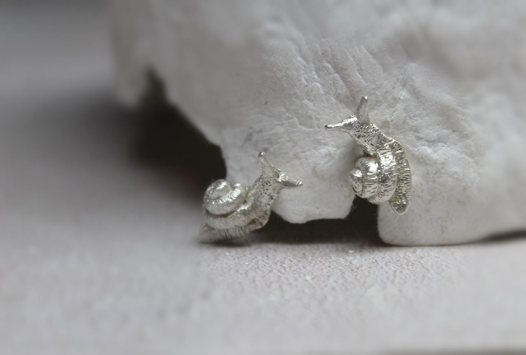 I05 Orecchini Lumaca Argento Sterling 925 Rotondi Agata