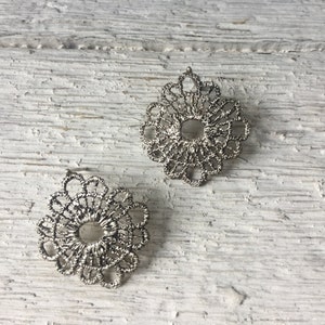 Silver Boho earrings, Silver lace earrings, Bohemian jewelry, Gift for her image 5