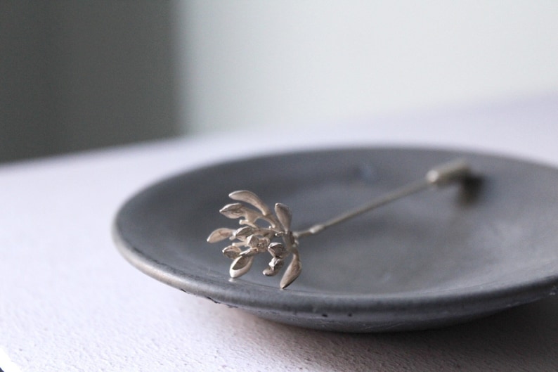 Silver leaf brooch, Statement brooch, Branch pin, Silver shawl pin, Nature inspired jewelry , Gift for mom image 1