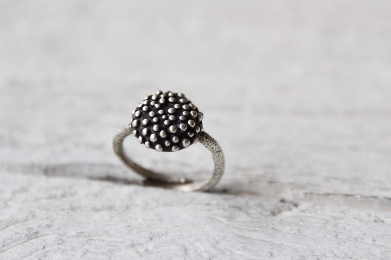 Polka dot ring-Women/'s ring-Organic jewelry Minimalist ring-Gift for her Dot ring-Sterling silver bubble ring-Statement ring-Granulation