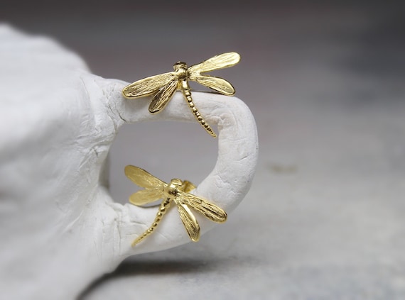 Dragonfly Stud Earring Gold Dragonfly Stud Earring Gold