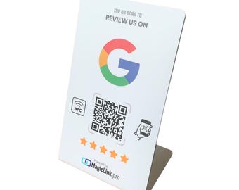 Google Reviews Stand with QR Code Scan and NFC Tap | Boost Business Reviews | Ideal for Business, Stores, Shops | Powered by MagicLink.pro