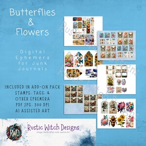 Complément éphémère pour journal indésirable, papillons et fleurs | Cartes postales | Timbres | Mots-clés | Cadres | Mini enveloppes | Feuillets