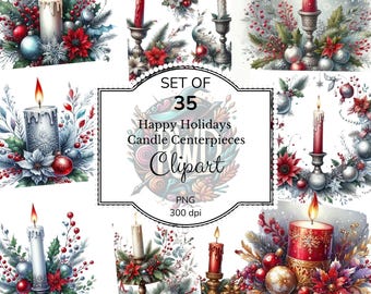 Clipart kerstkaars | PNG-afbeeldingen voor de feestdagen (35 bestanden)