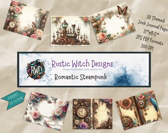 Romantisches Steampunk Junk Journal | Druckbare Digital Journal Seiten