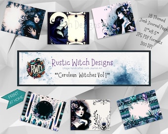 Cerulean Witches Vol 1 Junk Journal | Afdrukbare digitale dagboekpagina's