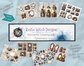 Romantische Steampunk Ephemera | Junk Journal Printable (PDF & JPG)