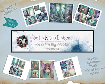 Fae in the Big Woods Junk Journal Ephemera | Ausdruckbare Feen (PDF & JPG)