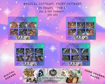 Fairy Cottage Junk Journal Pages – afdrukbaar digitaal papier (pdf en jpg)