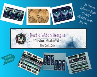 Cerulean Witches Ephemera | Junk Journal Kit (Digital Download)