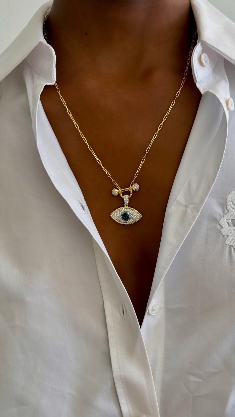 Symbolica Evil Eye,Crystal Pendant Necklace,Gift For Her,For Mom