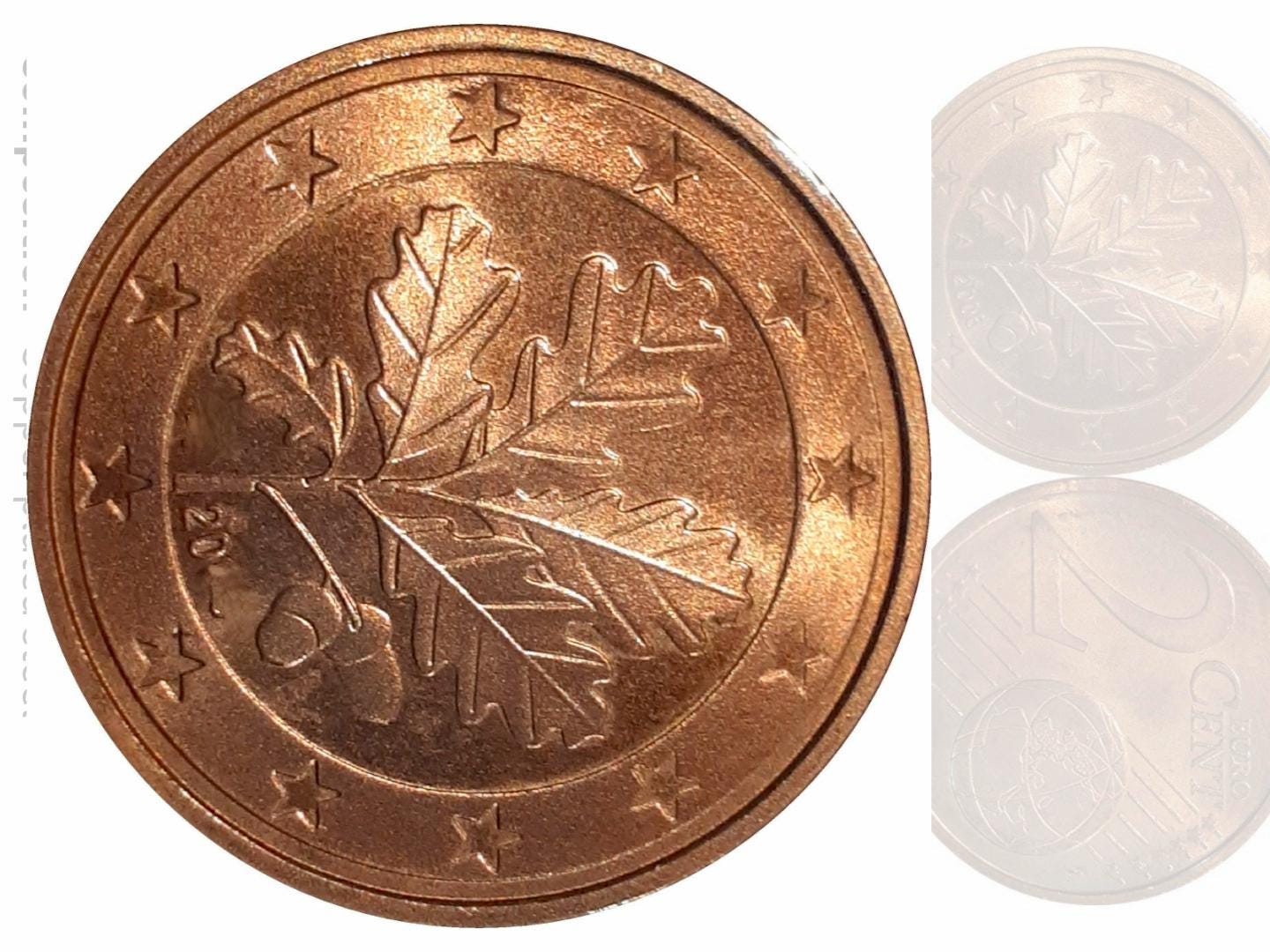 2cent ユーロ x 50枚 筒1本 Liechtenstein 2 Euro Cent Coin F 2017 - Oak Leaf Design - Rare