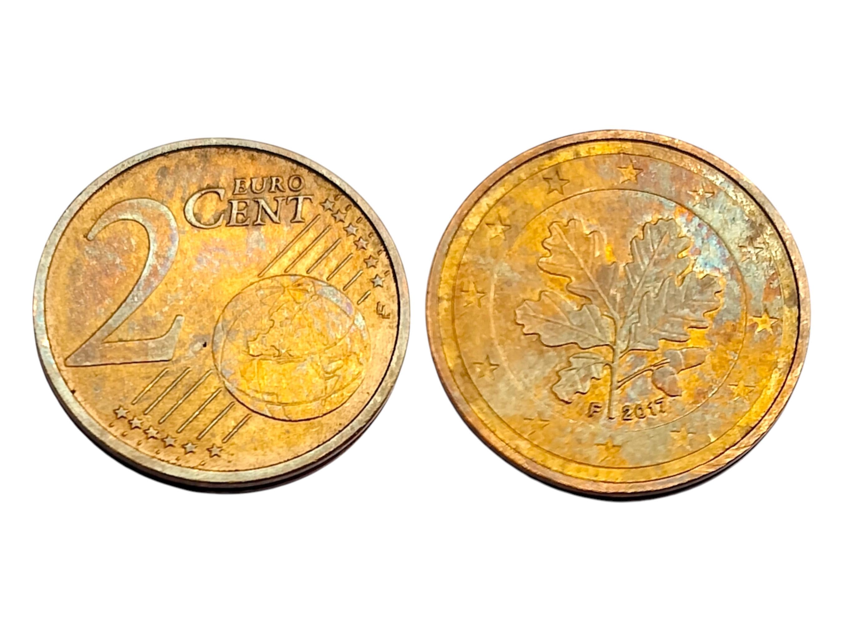 2cent ユーロ x 50枚 筒1本 Liechtenstein 2 Euro Cent Coin F 2017 - Oak Leaf Design - Rare