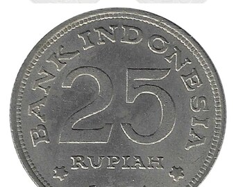 1971年 インドネシア 25ルピア硬貨 ロール 1971年 インドネシア 25ルピア硬貨 - インドネシア銀行 - 銅ニッケル