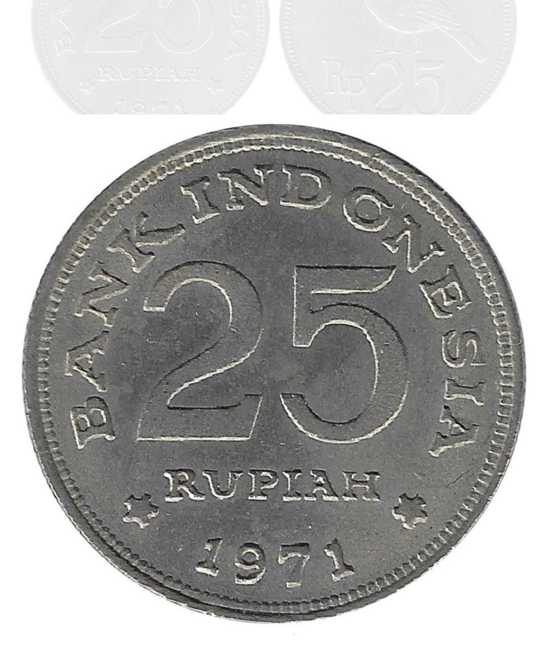1971年 インドネシア 25ルピア硬貨 - インドネシア銀行 - 銅ニッケル 1971年 インドネシア 25ルピア硬貨 - インドネシア銀行 - 銅ニッケル
