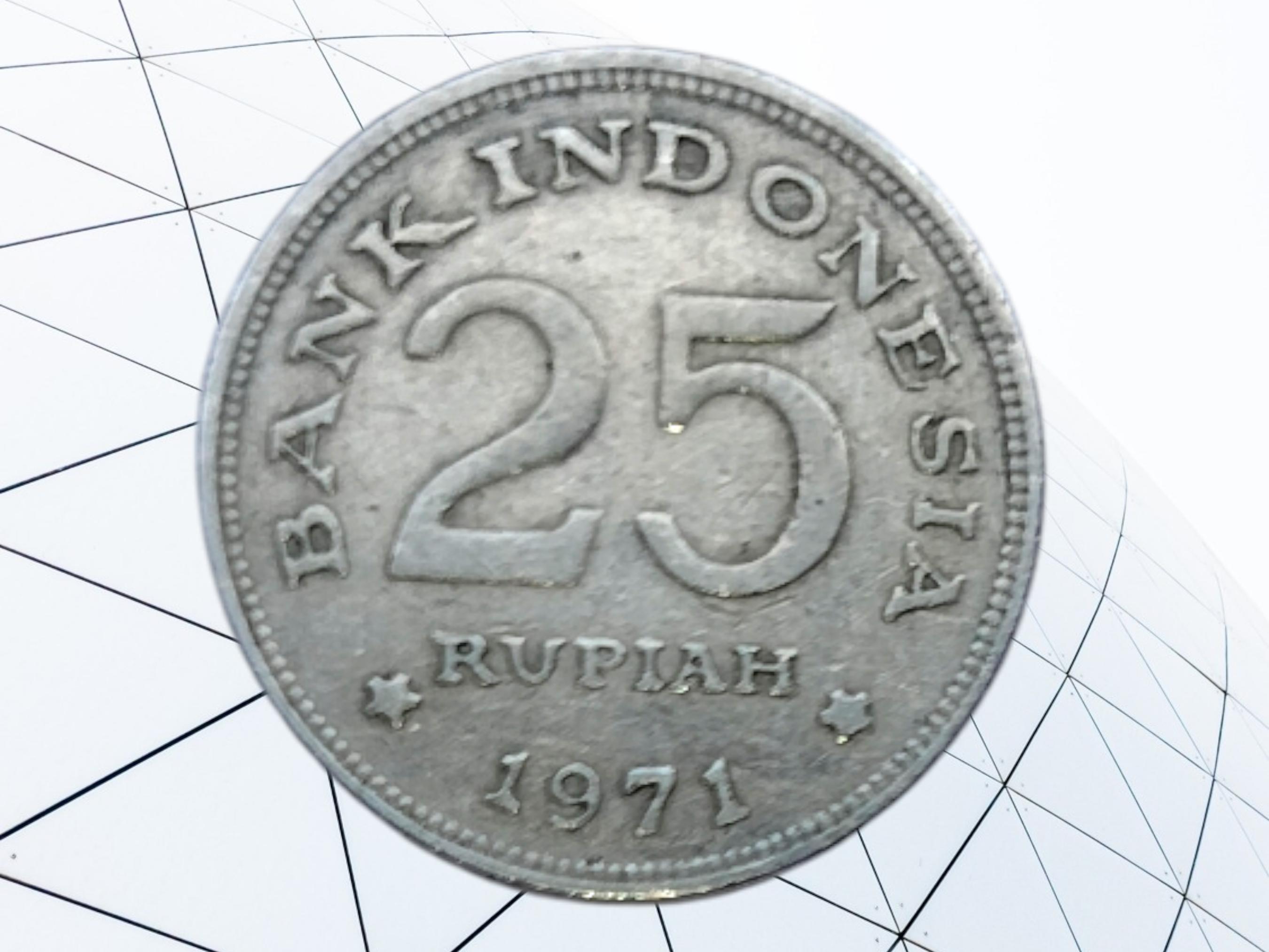 1971年 インドネシア 25ルピア硬貨 ロール 1971年 インドネシア 25ルピア硬貨 - インドネシア銀行 - 銅ニッケル