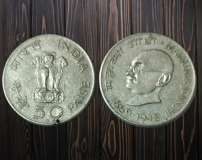 Vintage Mahatma Gandhi 50 Paise Coin: 1969 Indian Collectible