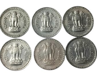 希少なインドの1ルピー硬貨コレクション - インドの歴史的通貨（複数年
