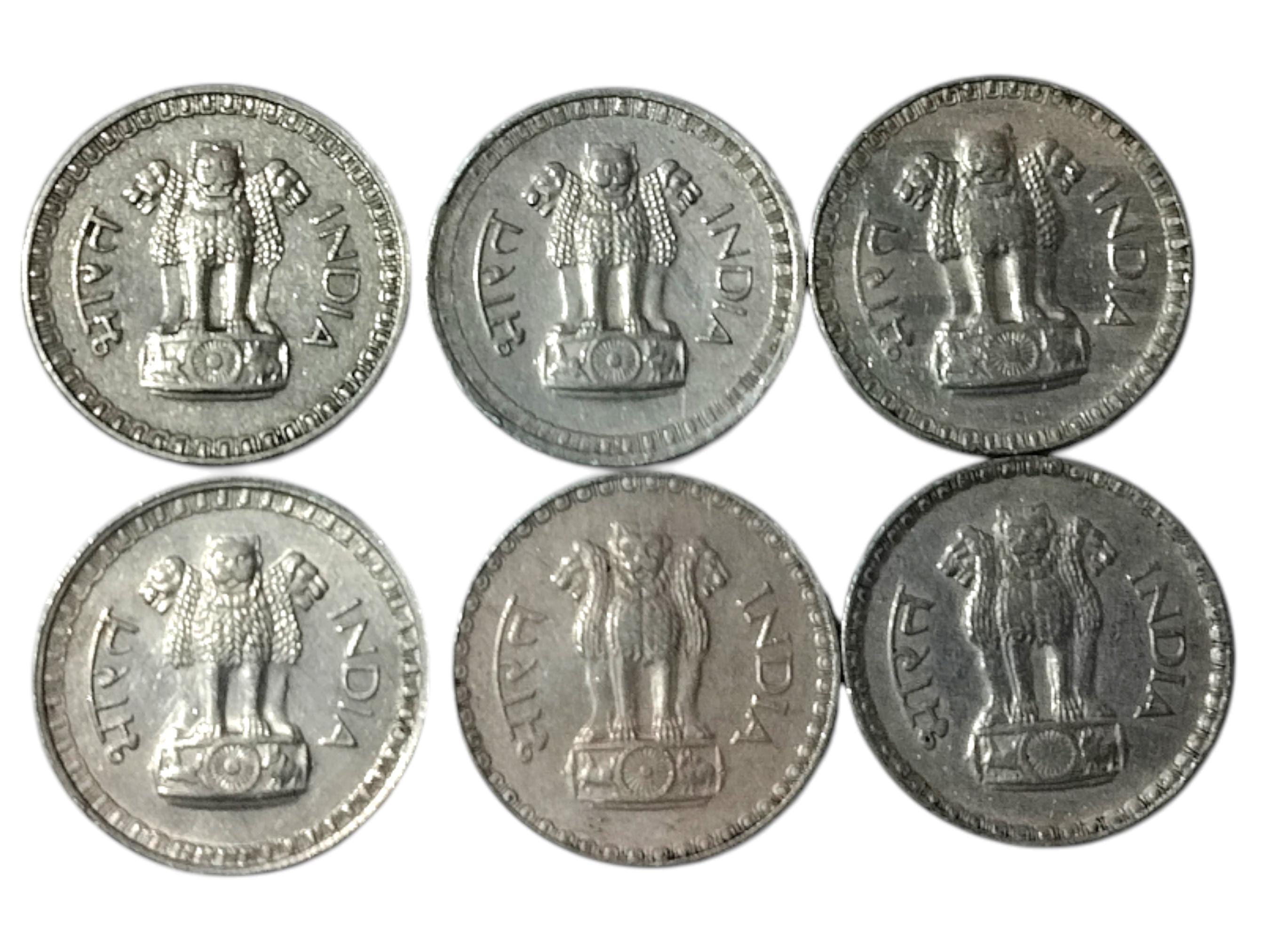 希少なインドの1ルピー硬貨コレクション - インドの歴史的通貨（複数年