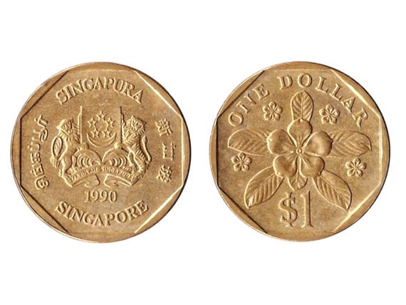 希少な1990年シンガポール1ドル硬貨｜東南アジア貨幣学｜コイン