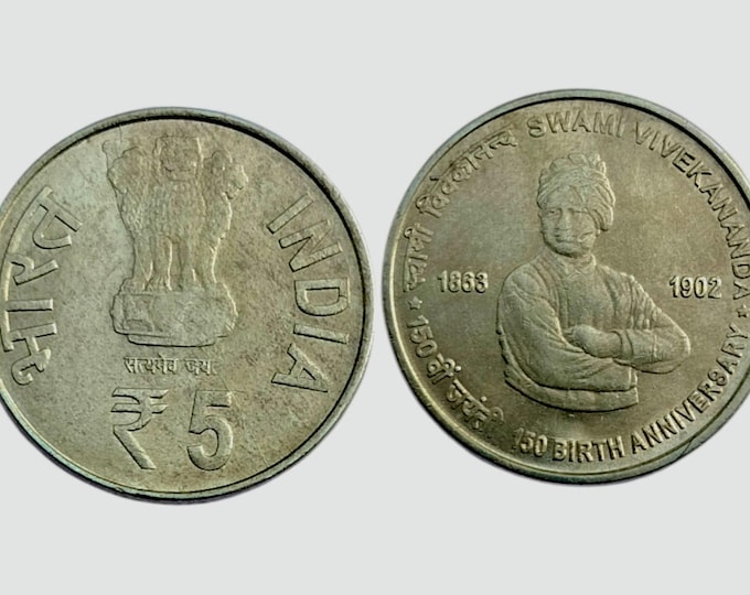2013 India 5 Rupee Commemorative Coin, Swami Vivekananda 150th Birth Anniversary