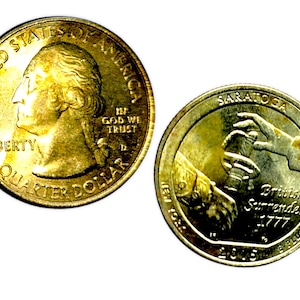 US Quarter Dollar Coin - Saratoga 1777 Commemorative | United States Liberty Quarter